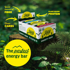 Kate's Real Food Hemp & Flax bar close-up, fiber-rich energy for workouts.