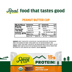 Kate’s Real Food Peanut Butter Cup bar individually wrapped for travel snacks