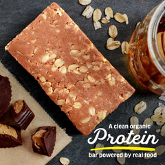 Kate’s Real Food Peanut Butter Cup bar with smooth chocolate layer for a satisfying bite