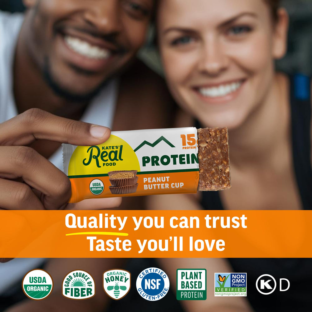Kate’s Real Food Peanut Butter Cup bar rich texture and balanced protein for long days