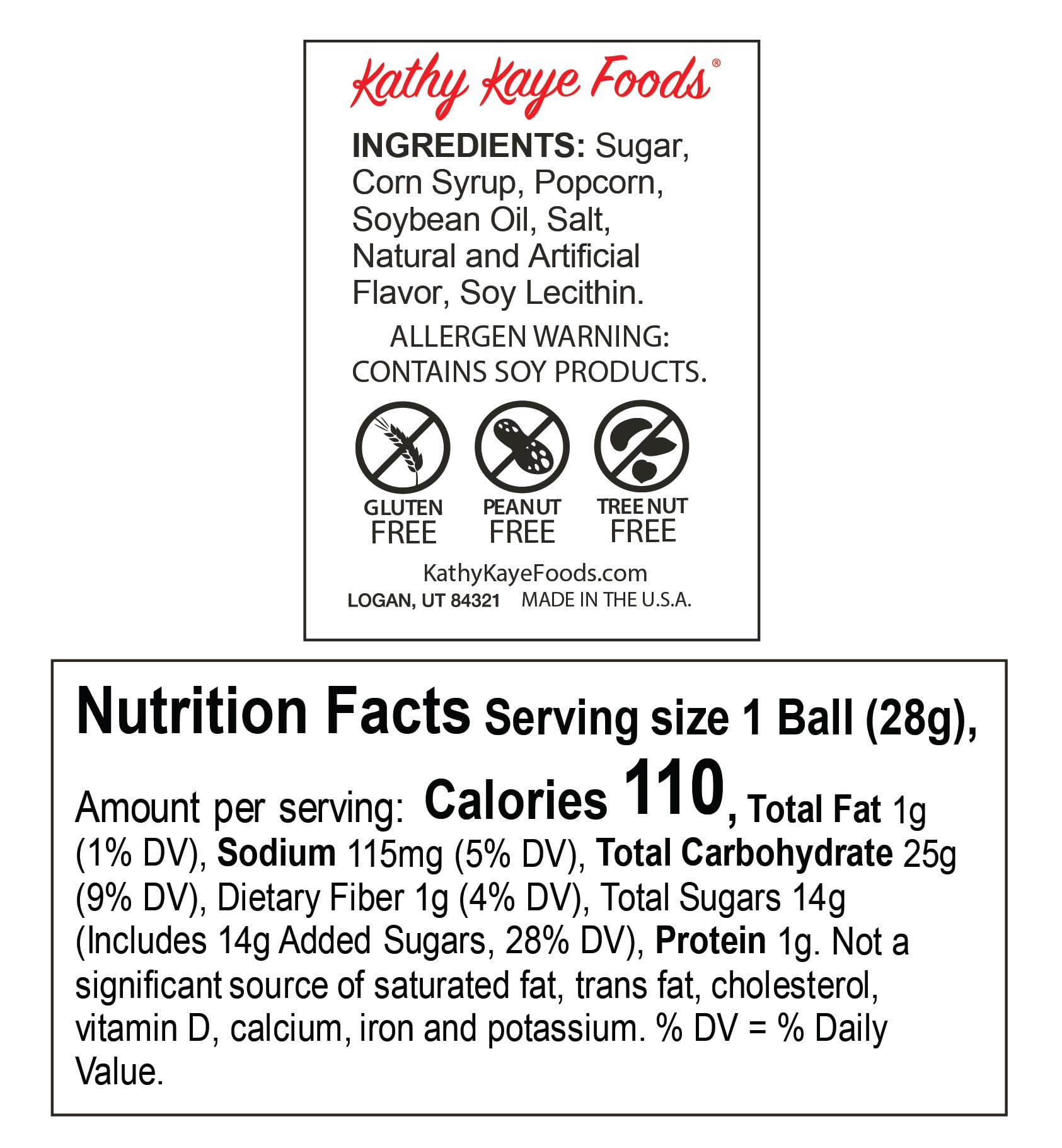 Kathy Kaye Baseball Popcorn Balls, individually wrapped for easy sharing at gatherings.