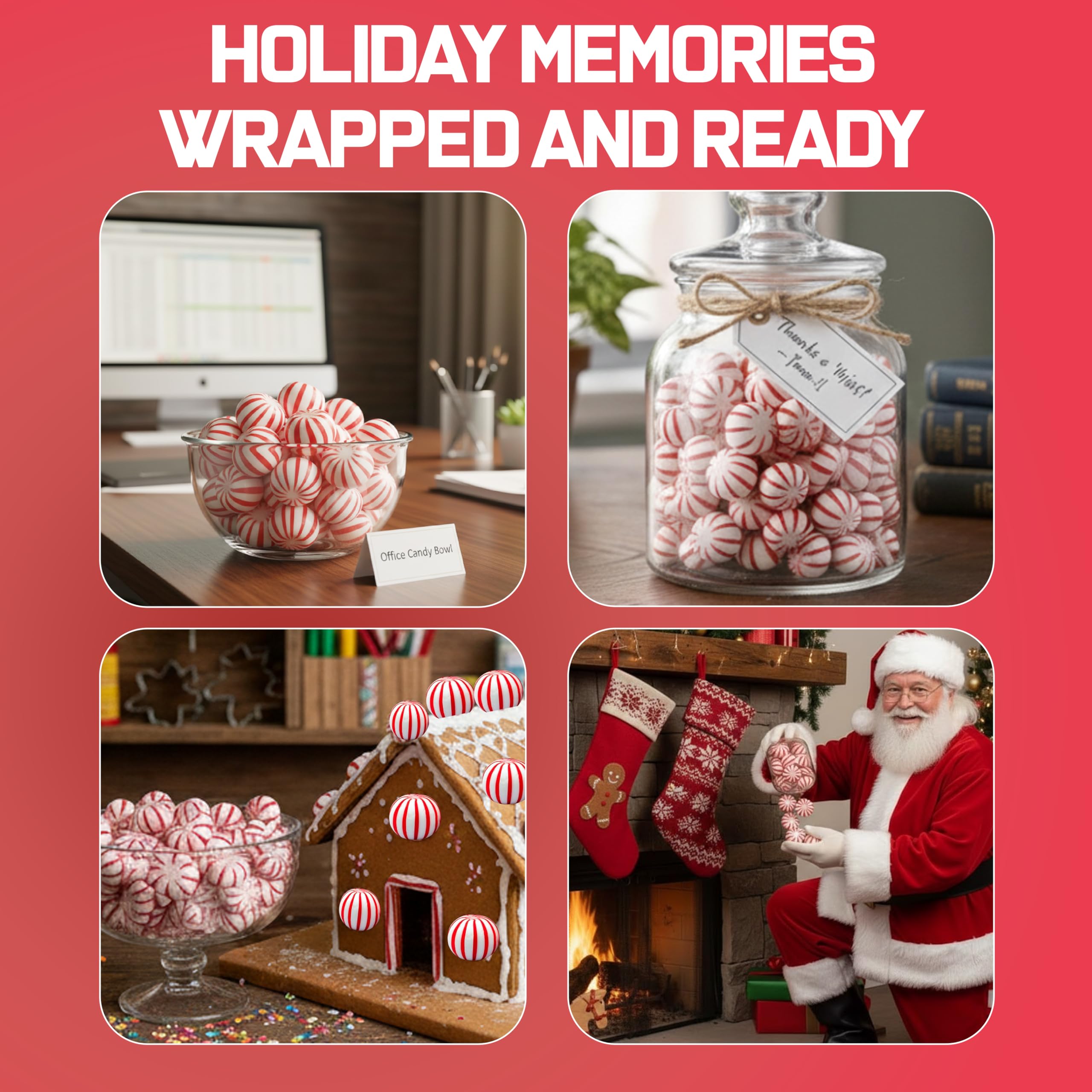 Katie's Kandy Korner jumbo peppermint candy balls ideal for baking and festive toppings