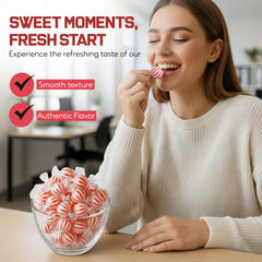 Katie's Kandy Korner jumbo peppermint candy balls in an office bowl encourage quick snacks