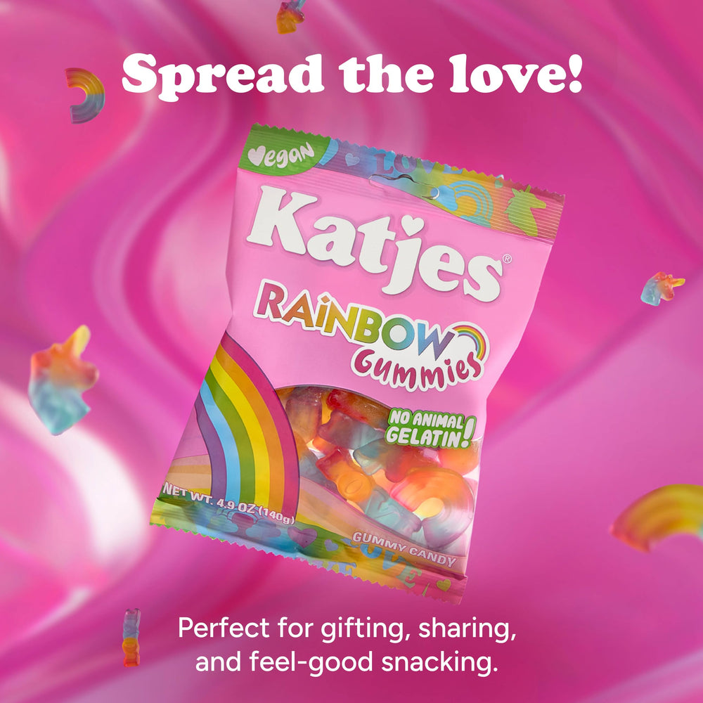 Katjes cherry, strawberry, blueberry, orange flavors in one bag