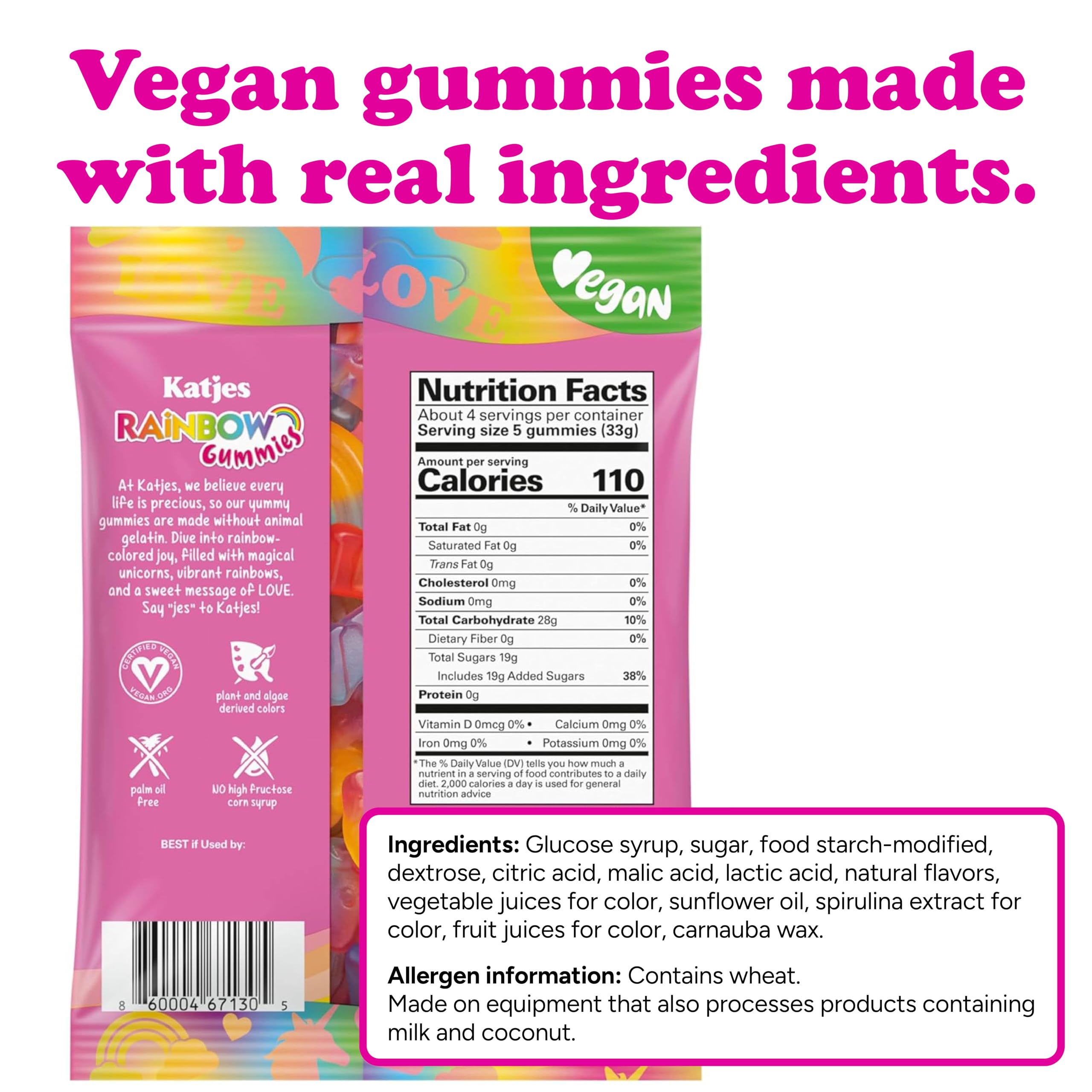 Katjes rainbow shapes gummies in vibrant multicolor display