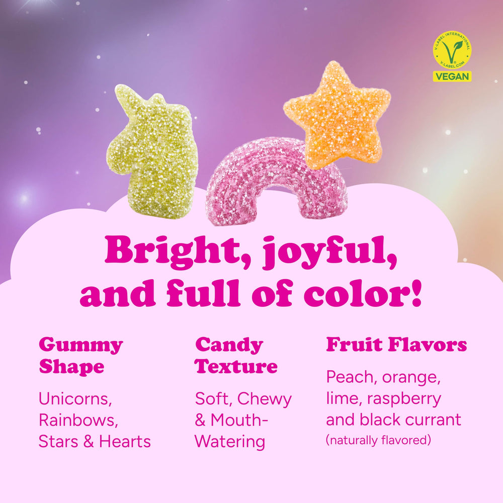 Katjes Vegan Sour Gummies flavors peach orange lime raspberry black currant.
