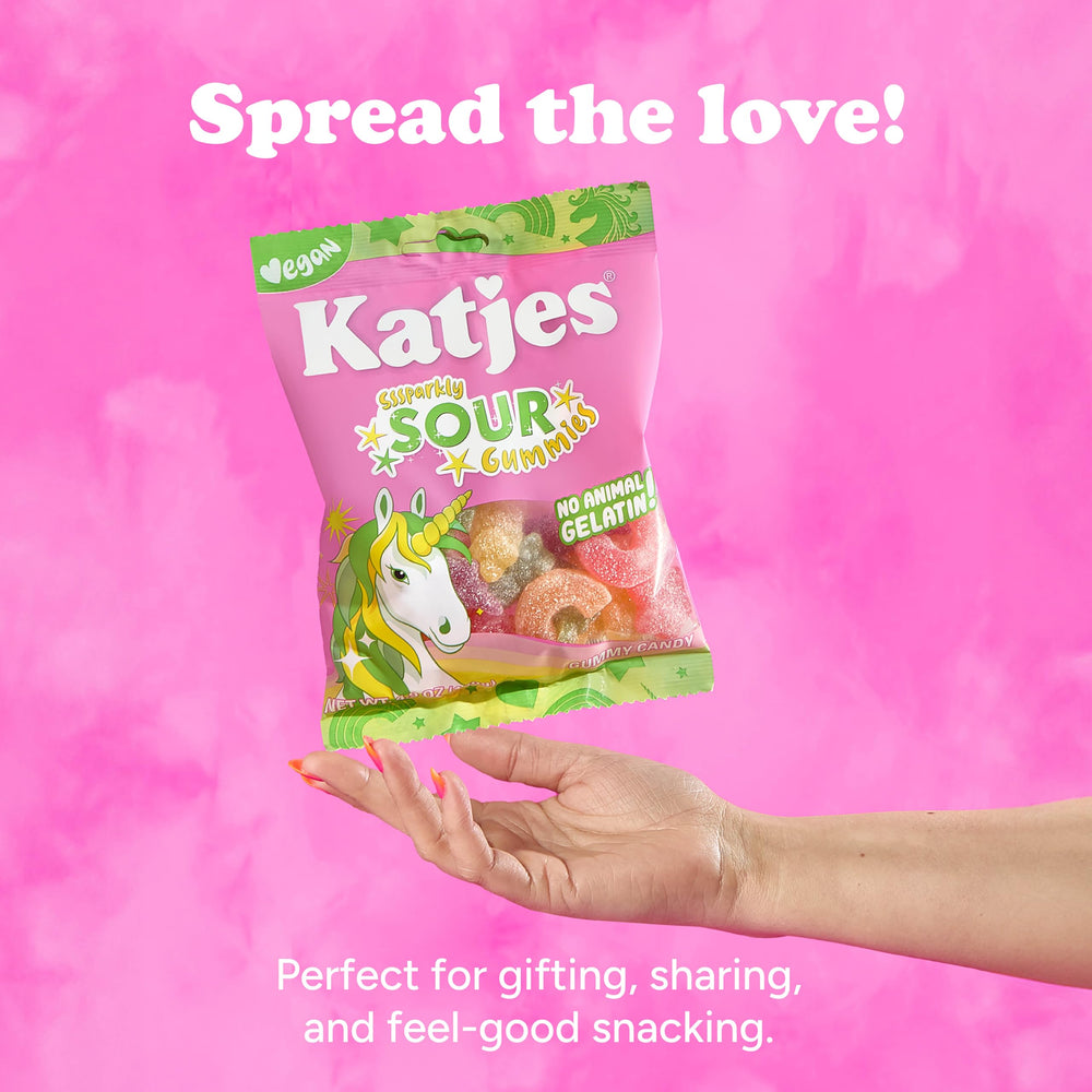 Katjes Vegan Sour Gummies soft plant-based chew with a simple ingredient list.