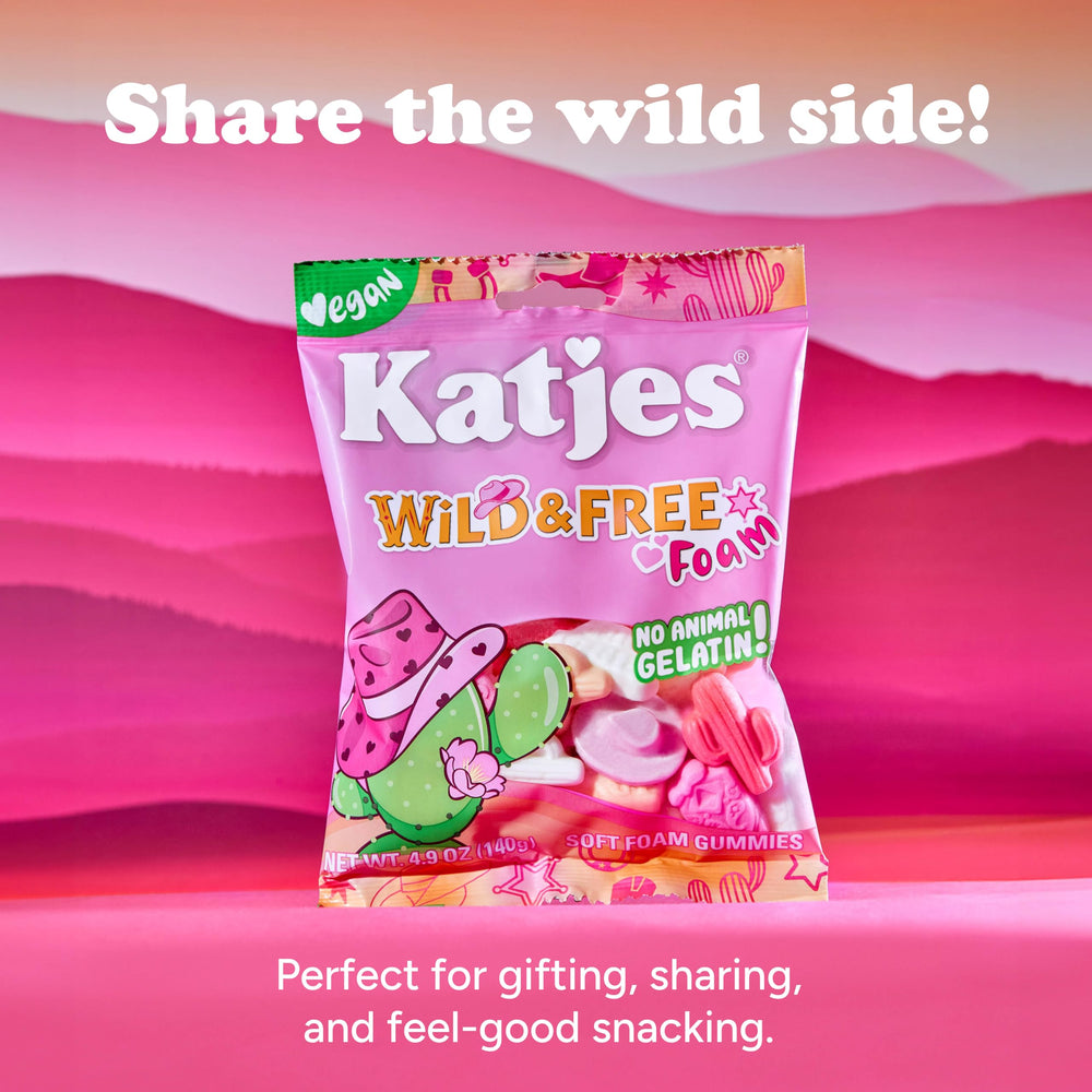 Katjes Wild & Free cherry-flavored foam gummy vibrant and inviting