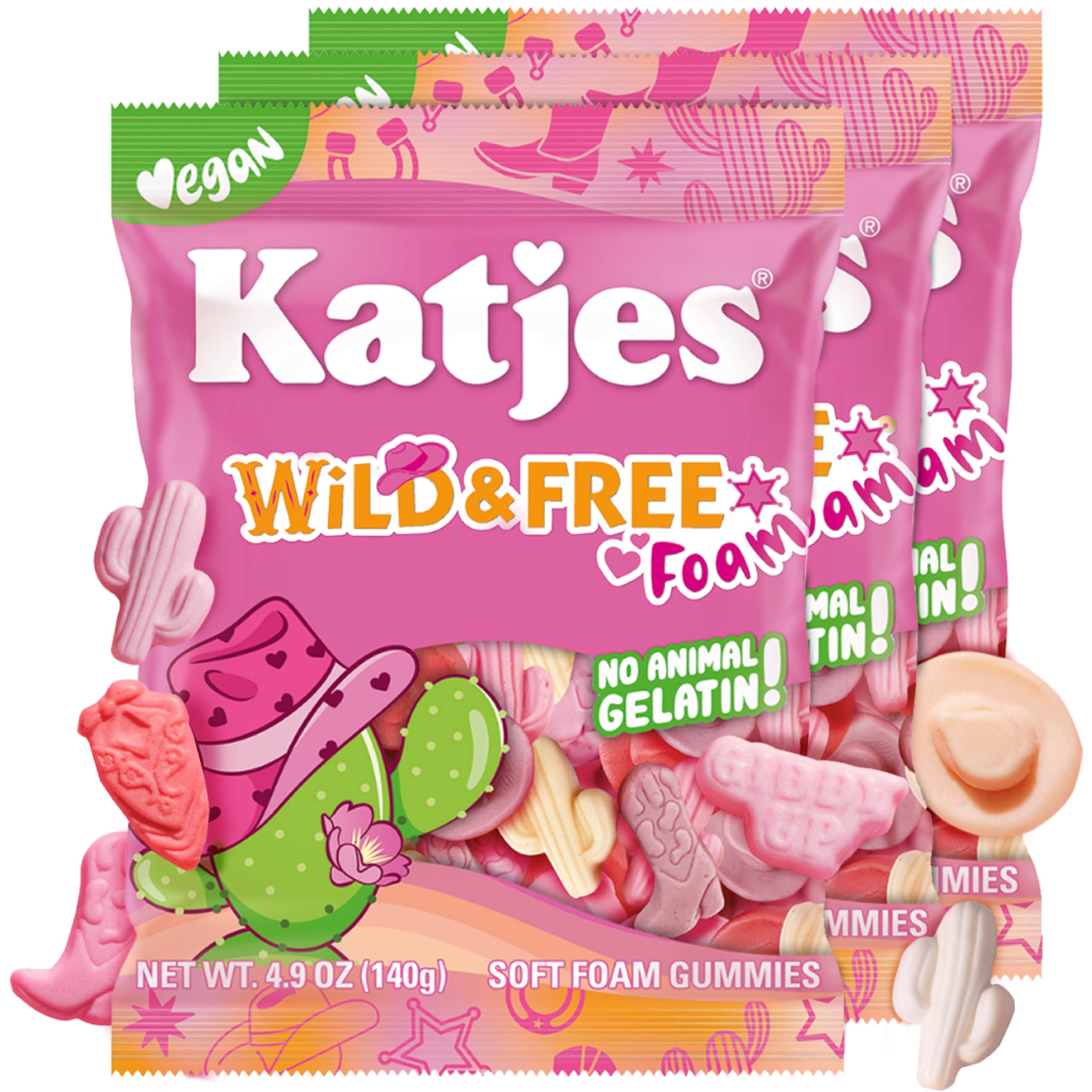 Katjes Wild & Free foam fruit gummy cowgirl hat shape for party snacking