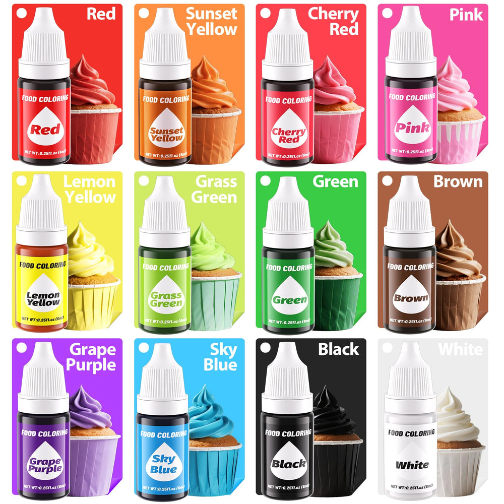 KATSPRO 12-color gel coloring black drops enhance chocolate ganache and dark frosting accents