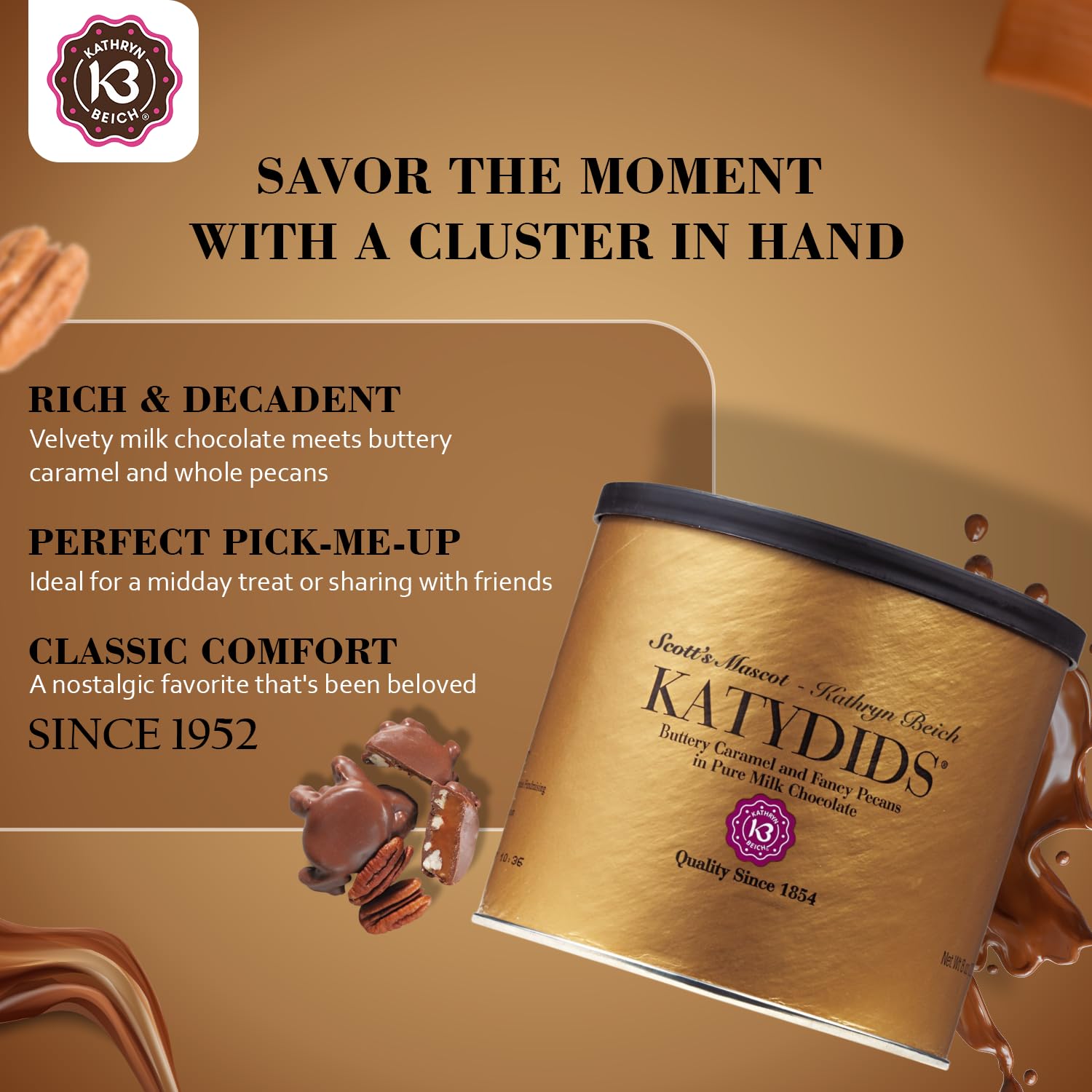 Katydids Candy 8 oz tin, ideal snack for gatherings.