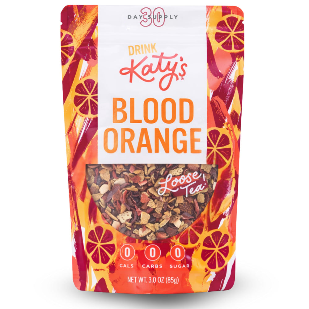 DRINK KATY'S Blood Orange loose tea aroma highlights bright citrus zest.