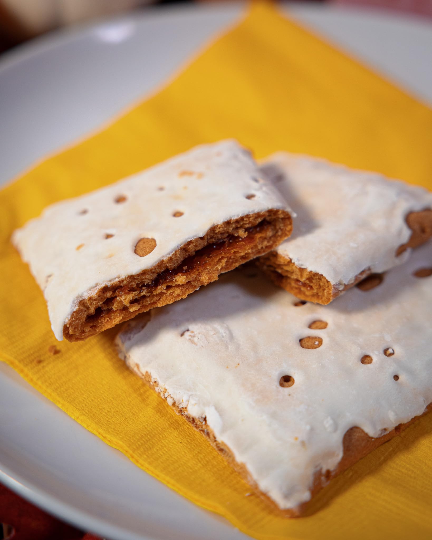 Katz Gluten Free Pumpkin Cheesecake Toaster Pastries creamy pumpkin filling close-up.