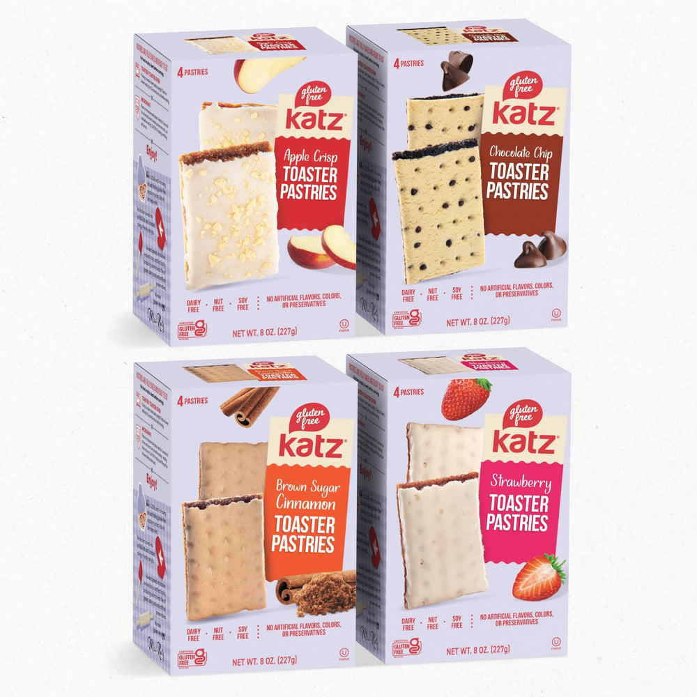 Katz Gluten Free Toaster Pastries pack front, ideal for on-the-go snacking