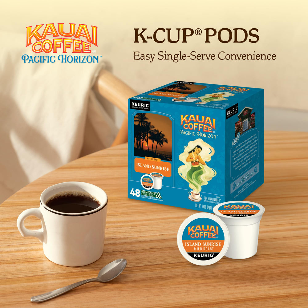 Kauai Coffee Island Sunrise uses Hawaiian-origin Arabica for balance.