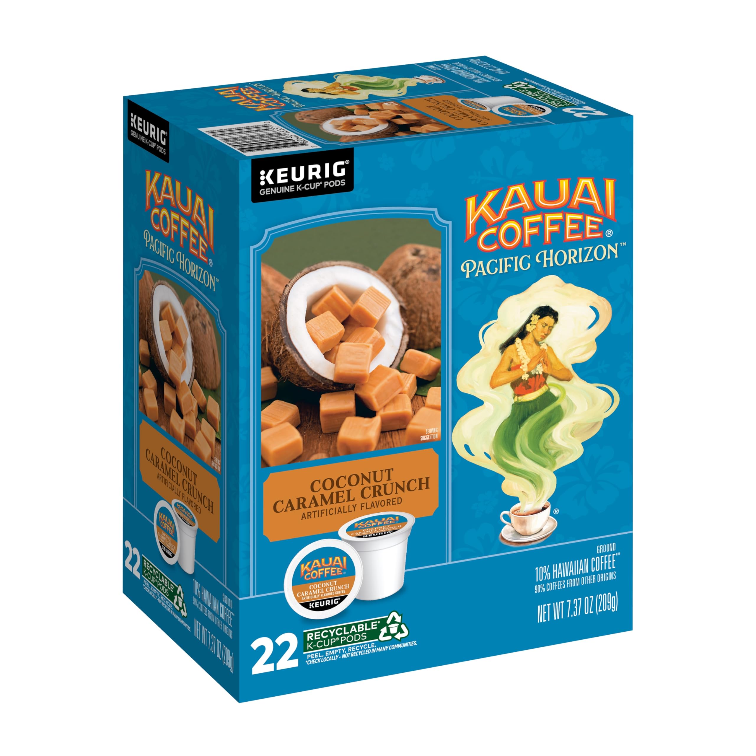 Kauai Coffee Coconut Caramel Crunch K-Cup for tropical morning rituals
