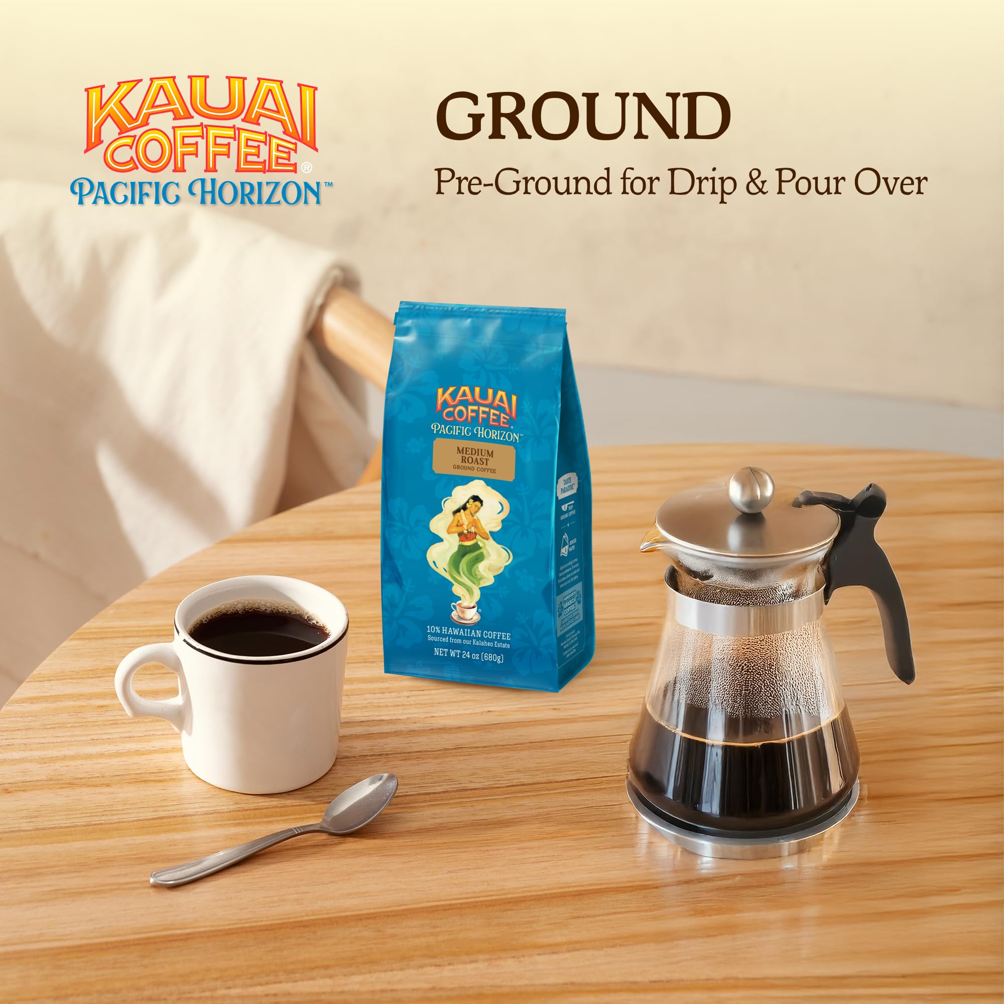 Kauai Coffee estate view evoking tropical tasting experience at home