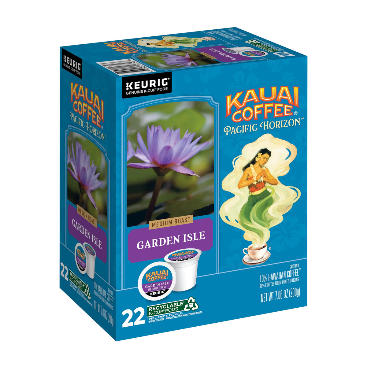Kauai Coffee Garden Isle K-Cup pack for Keurig brewers, 22 pods, convenient single-serve.