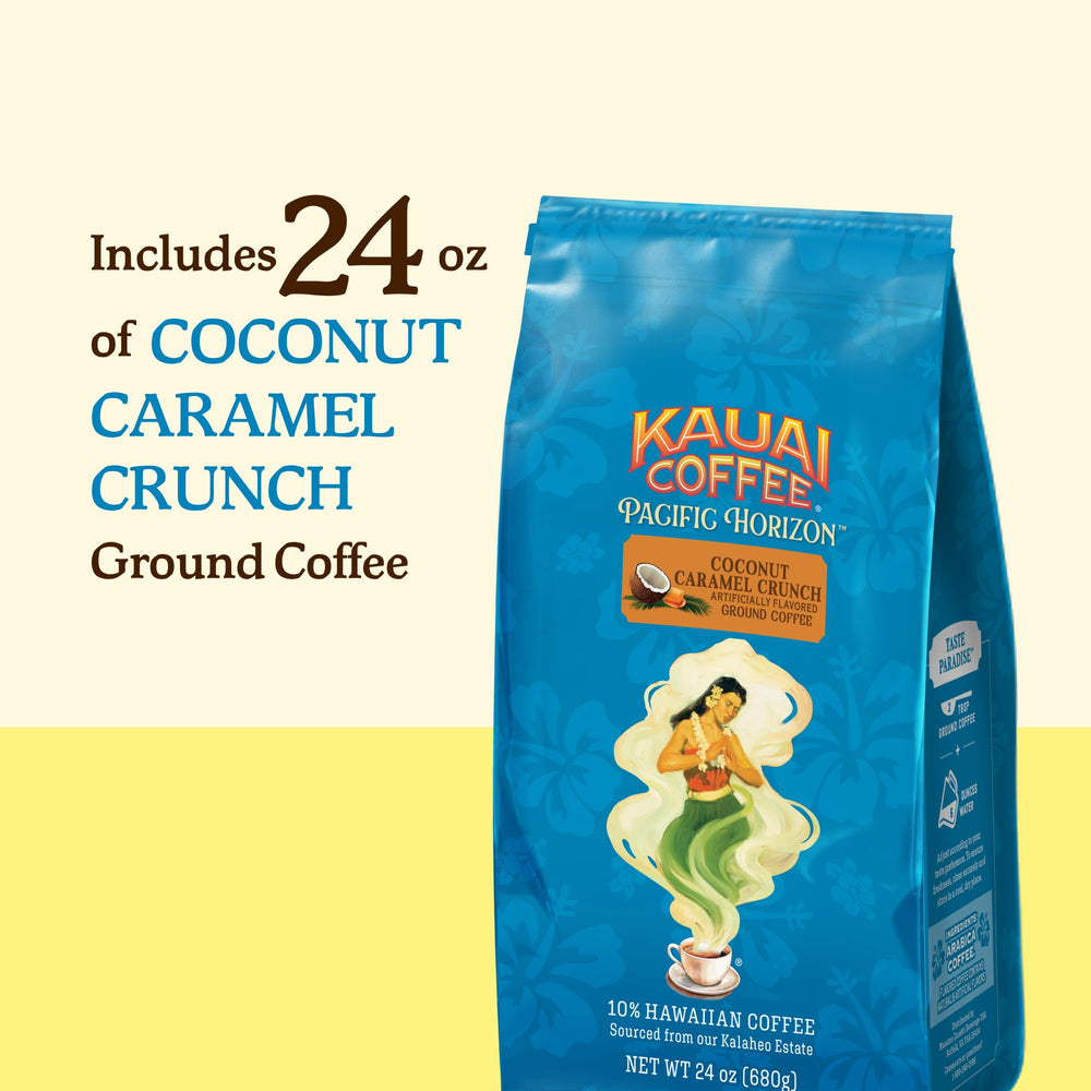 Kauai Coffee ground coffee pour-over setup for precise flavor control.