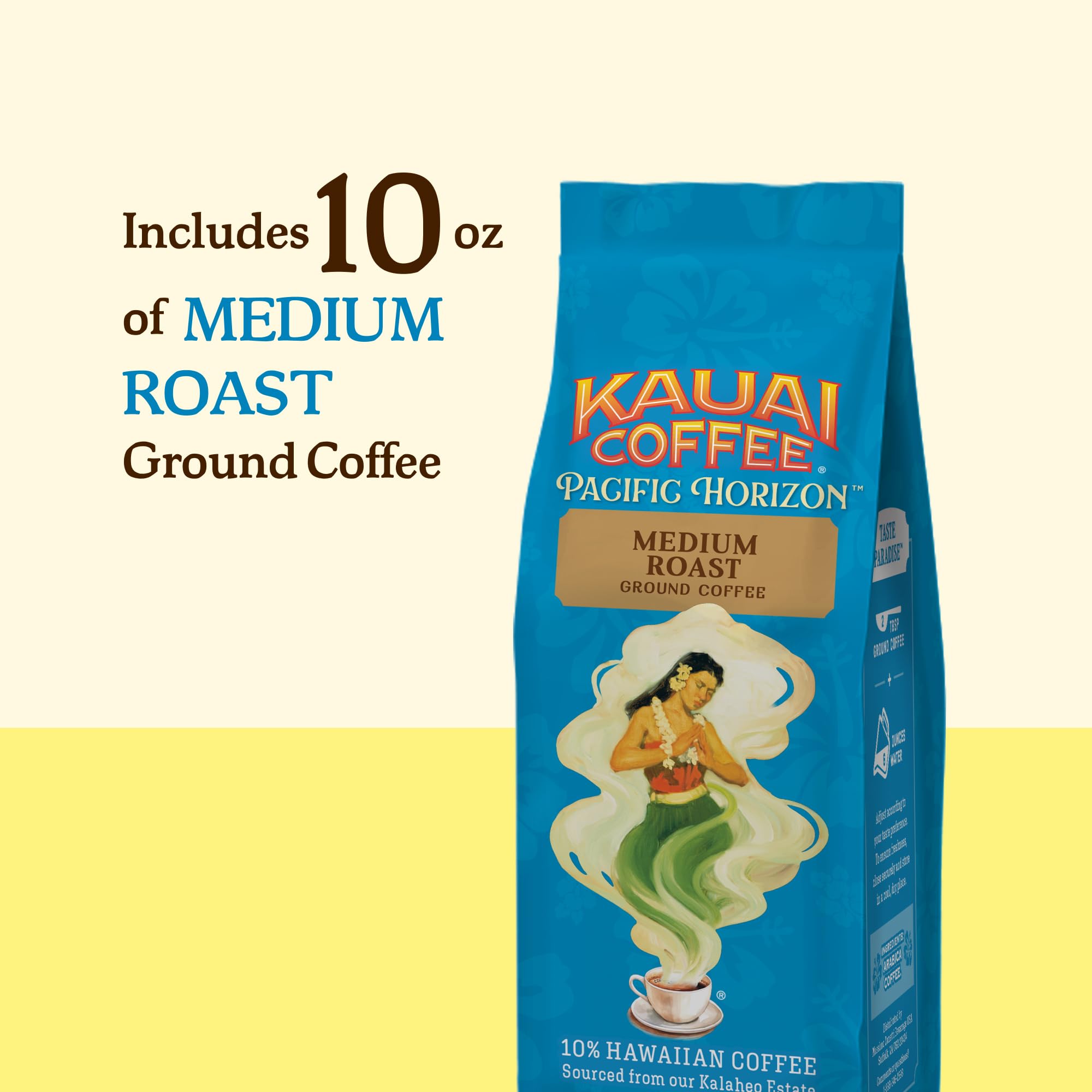 Kauai Coffee Ground pour-over setup, precise grind for steady extraction.