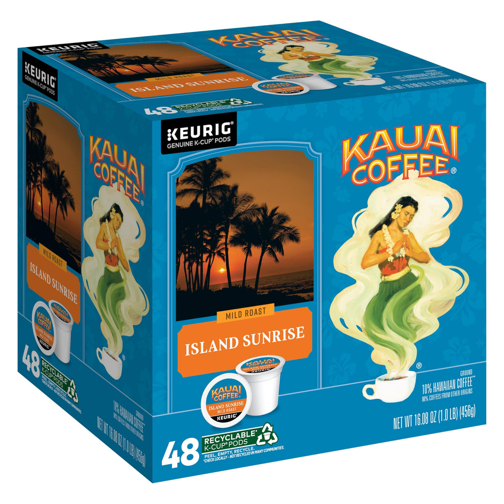 Kauai Coffee Island Sunrise K-Cup front view for a smooth morning brew.