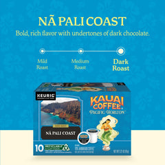 Kauai Coffee K-Cup pods compatible with Keurig brewers for easy mornings.