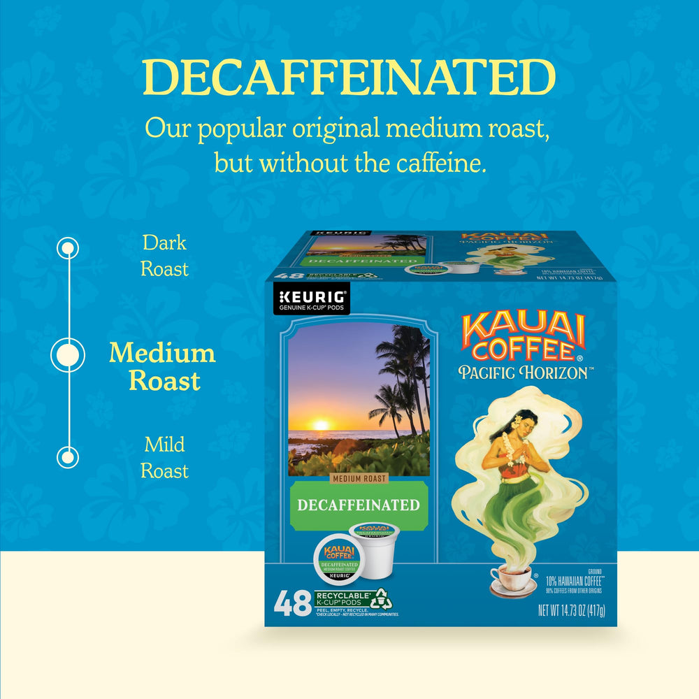 Eco-friendly recyclable pods from Kauai Coffee fit Keurig brewers easily.