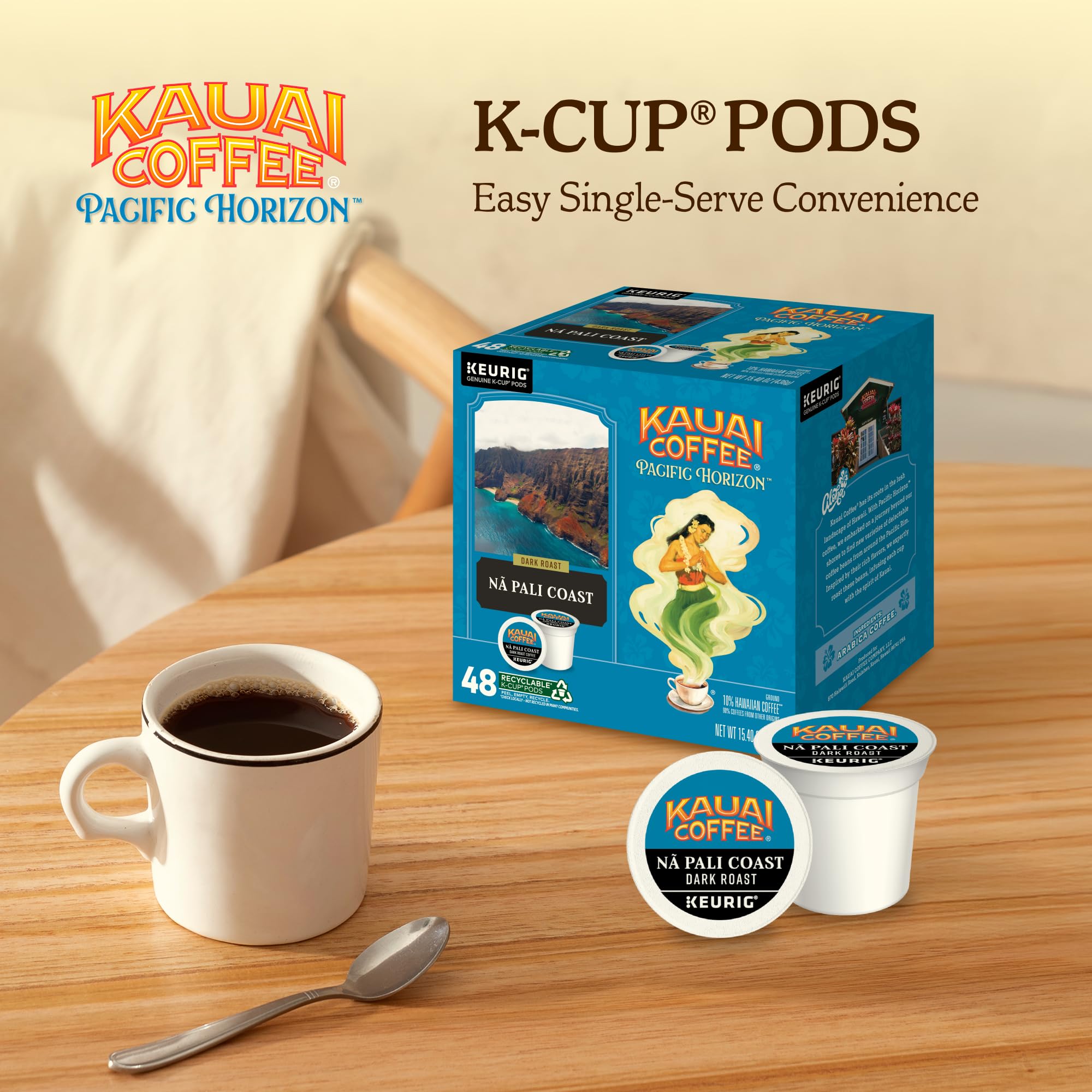Kauai Coffee Keurig-compatible K-Cup for quick single-serve mornings