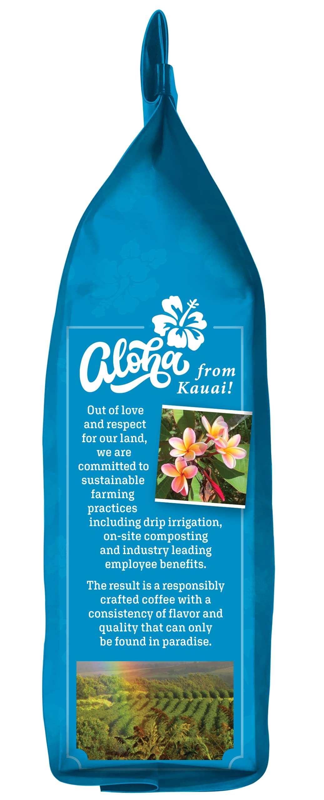 10-ounce Kauai Coffee bag standing ready for daily brewing.