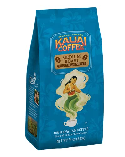 Kauai Coffee Koloa Estate Medium Roast label detail showing quality craft.