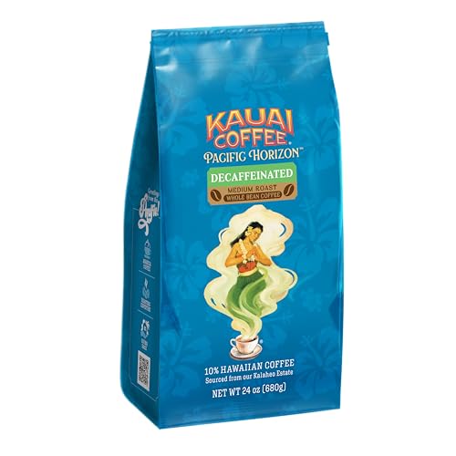 Kauai Coffee medium roast Arabica beans offer a bright aroma for mornings.