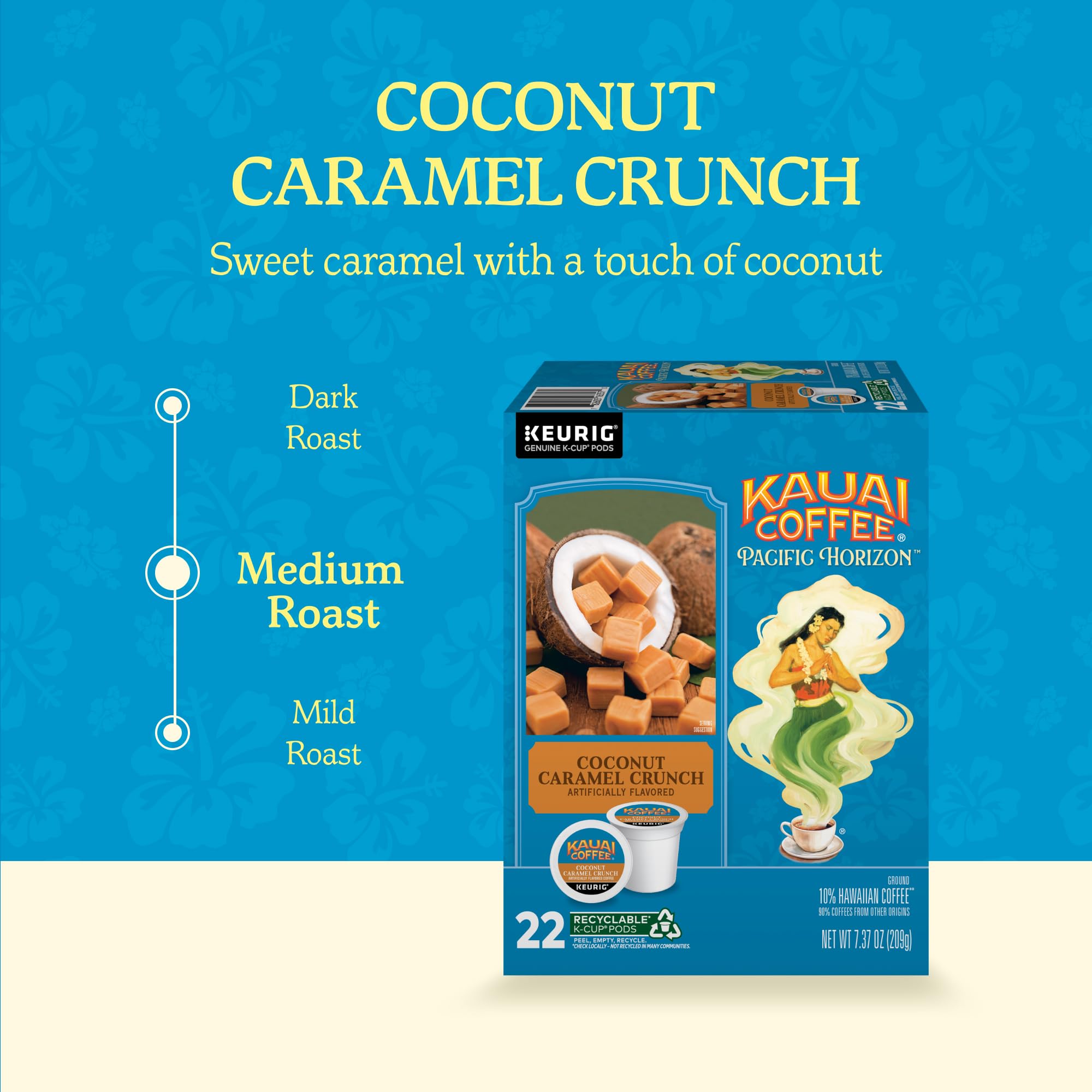 Kauai Coffee Medium Roast cup, smooth and approachable