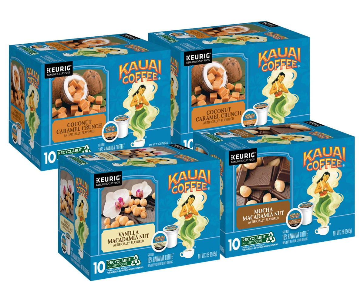 Kauai Coffee Mocha Macadamia Nut pod for Keurig, smooth tropical flavor