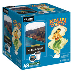 Kauai Coffee Na Pali Coast dark roast K-Cup pod with rich aroma