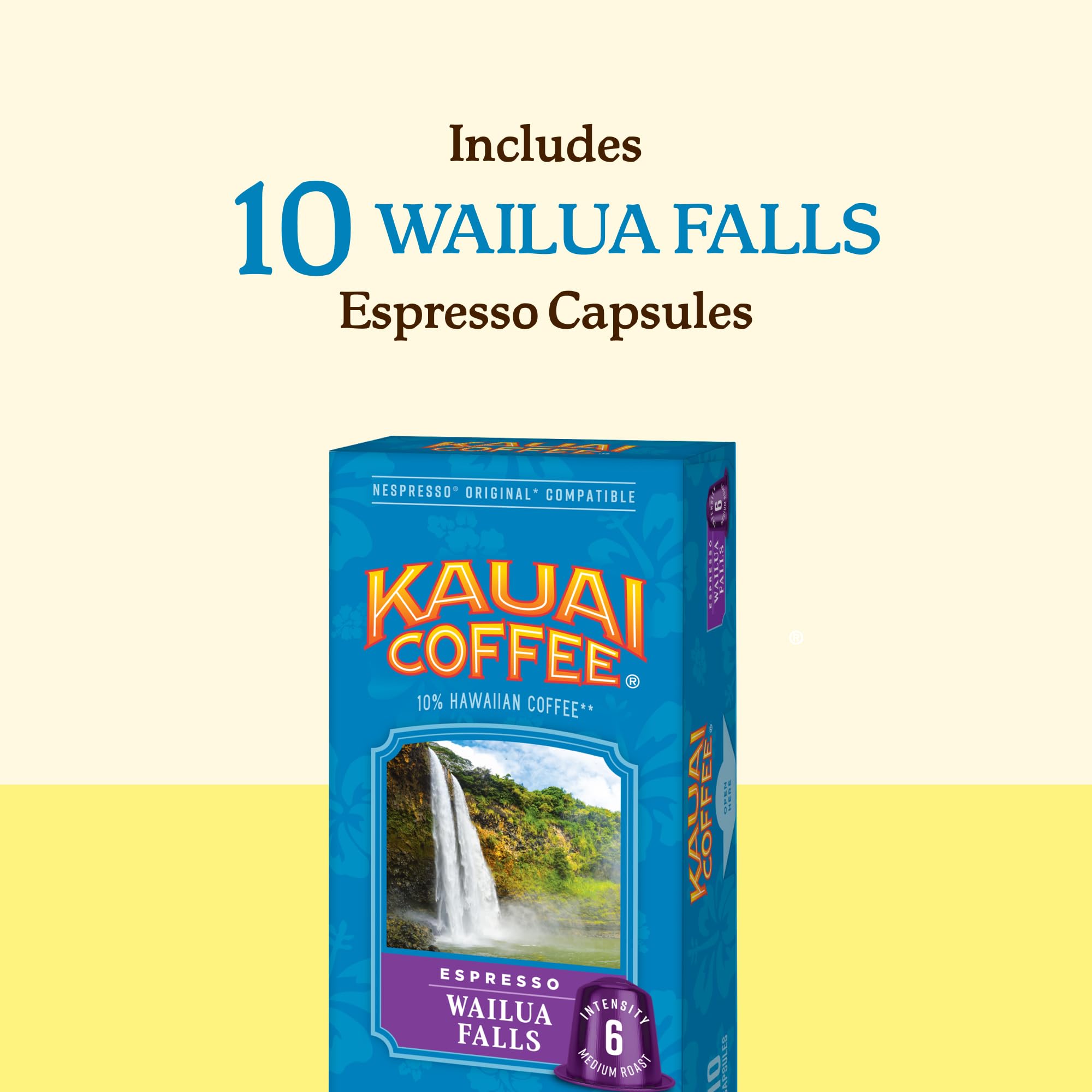 Kauai Coffee Nespresso Original compatibility for quick, clean brews.