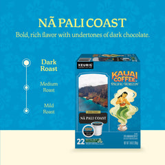 Kauai Coffee Nutty-Sweet Chocolate Overtones K-Cup pod for indulgent, barista-style home brews.