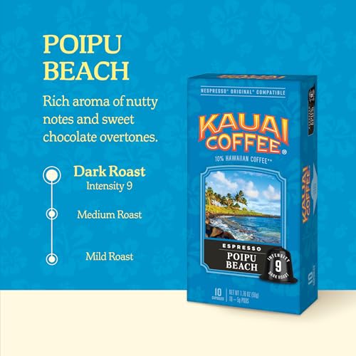 Kauai Coffee Poipu Beach pod in cup shows bold flavor and consistent extraction.