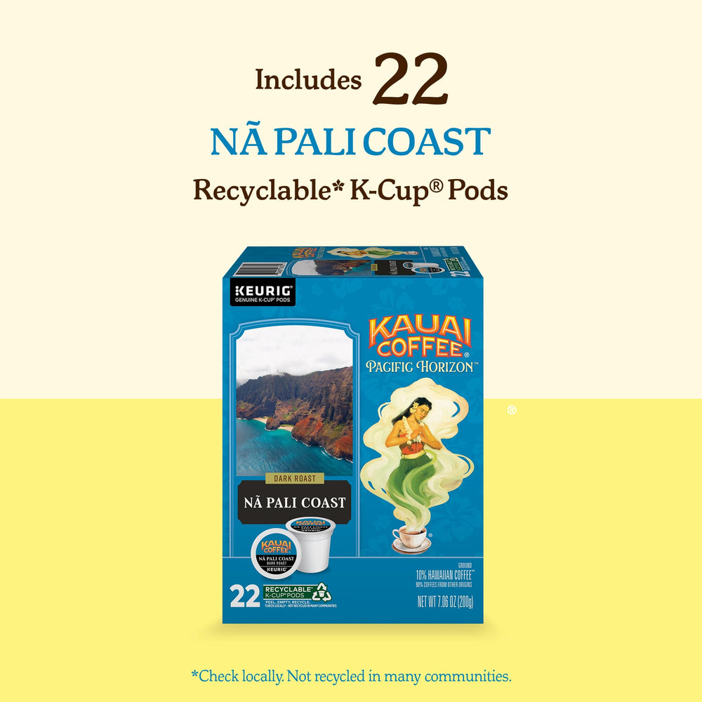 Kauai Coffee recyclable pods for eco-friendly brewing and less waste.