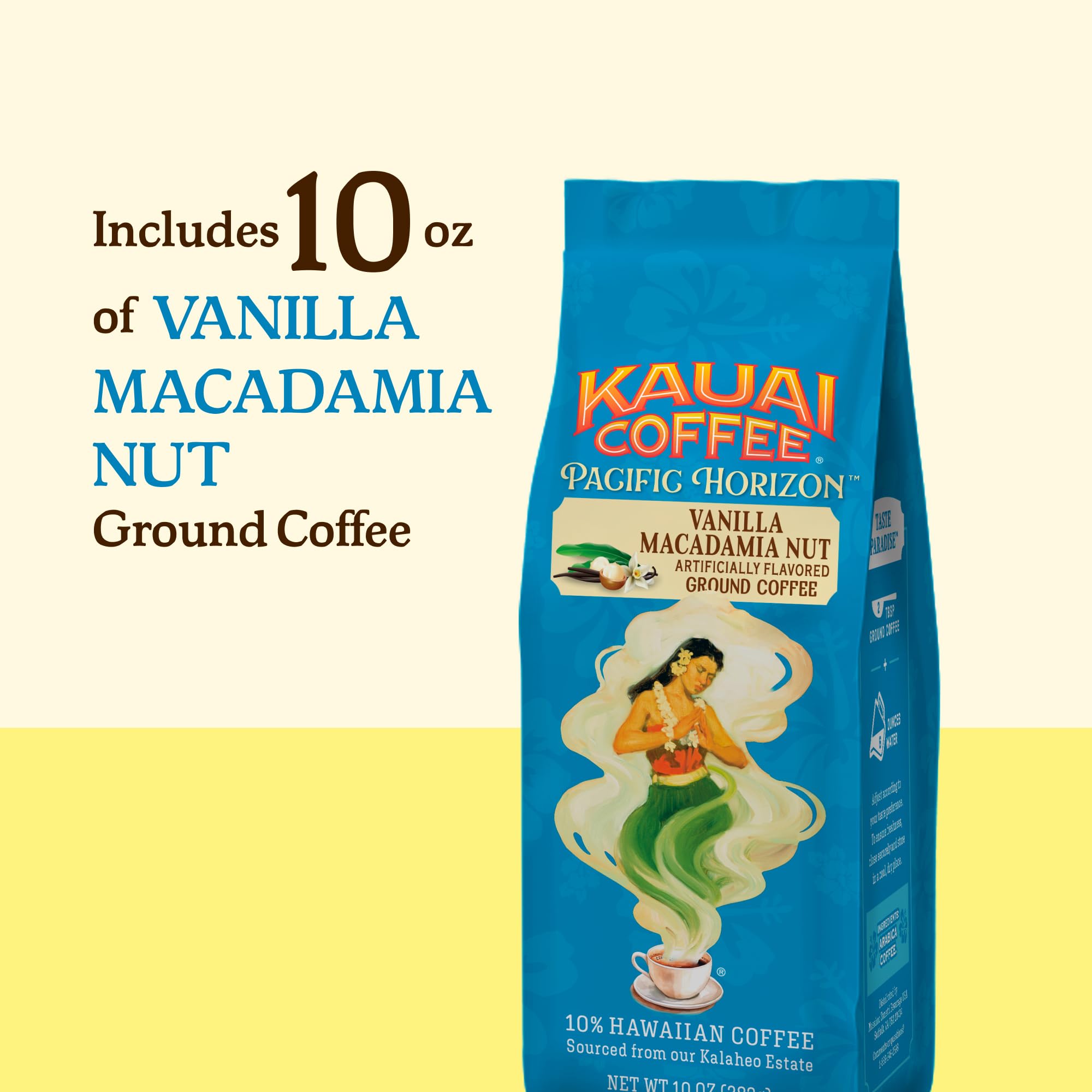 Steaming cup of Kauai Coffee for a cozy moment