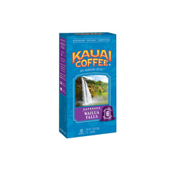 Kauai Coffee Wailua Falls espresso pod pack delivering rich aroma and smooth finish.