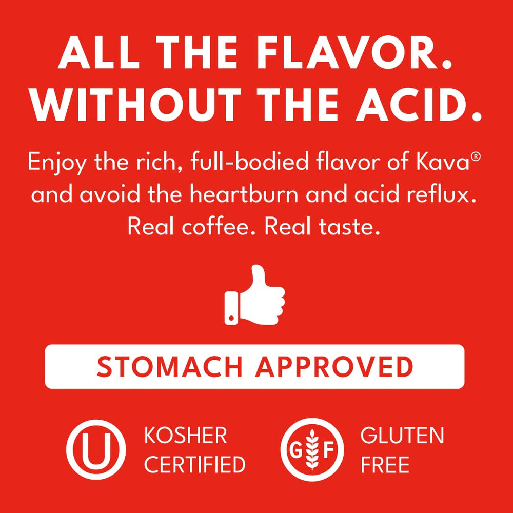 Kava coffee in cream mug shows smooth, balanced finish.