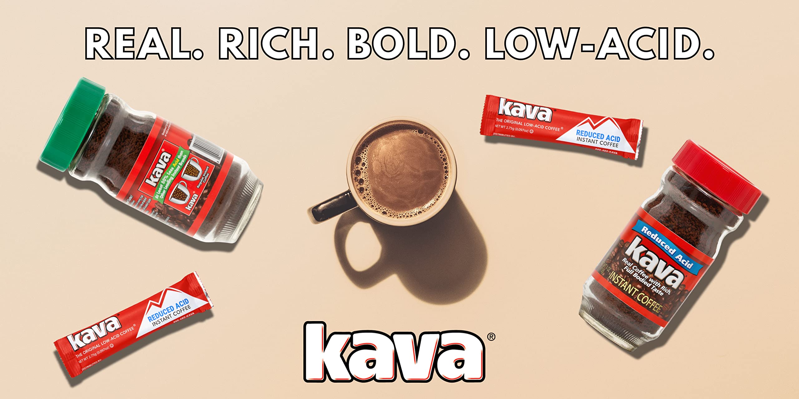 Kava convenient on-the-go packaging fits busy mornings.