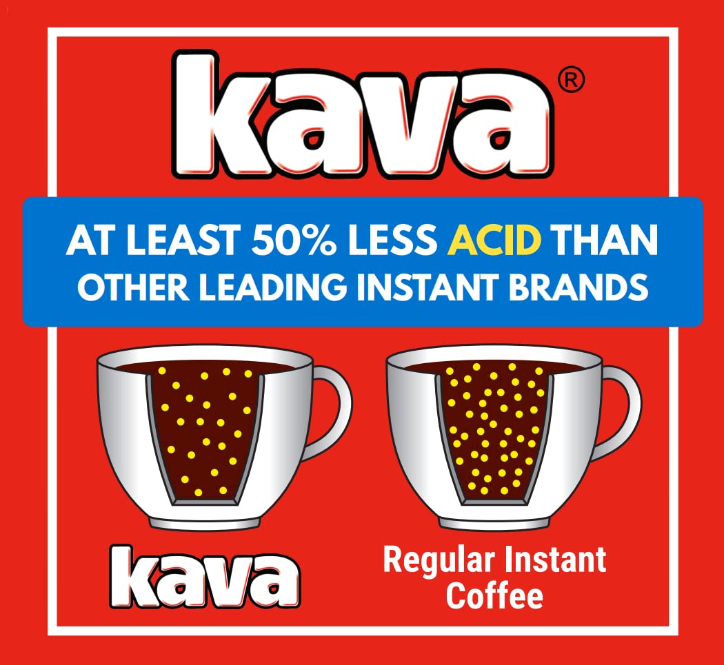 Kava instant coffee dissolving in hot water for fast brew.
