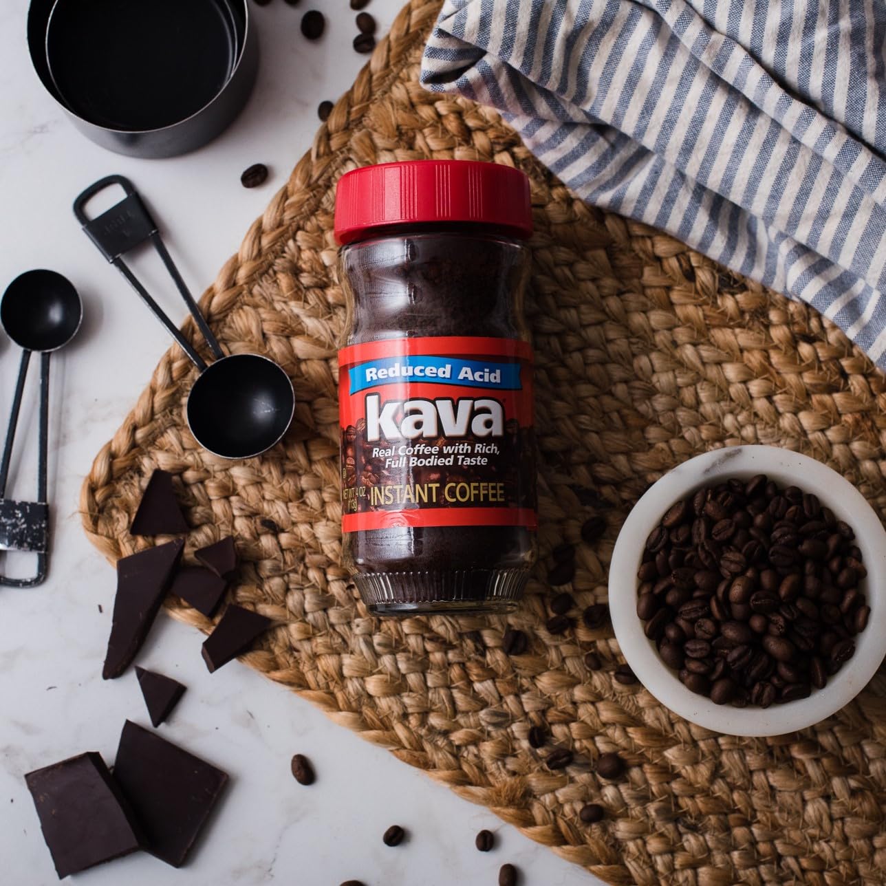 Kava neutralized-acid coffee jar label demonstrating reduced acidity.