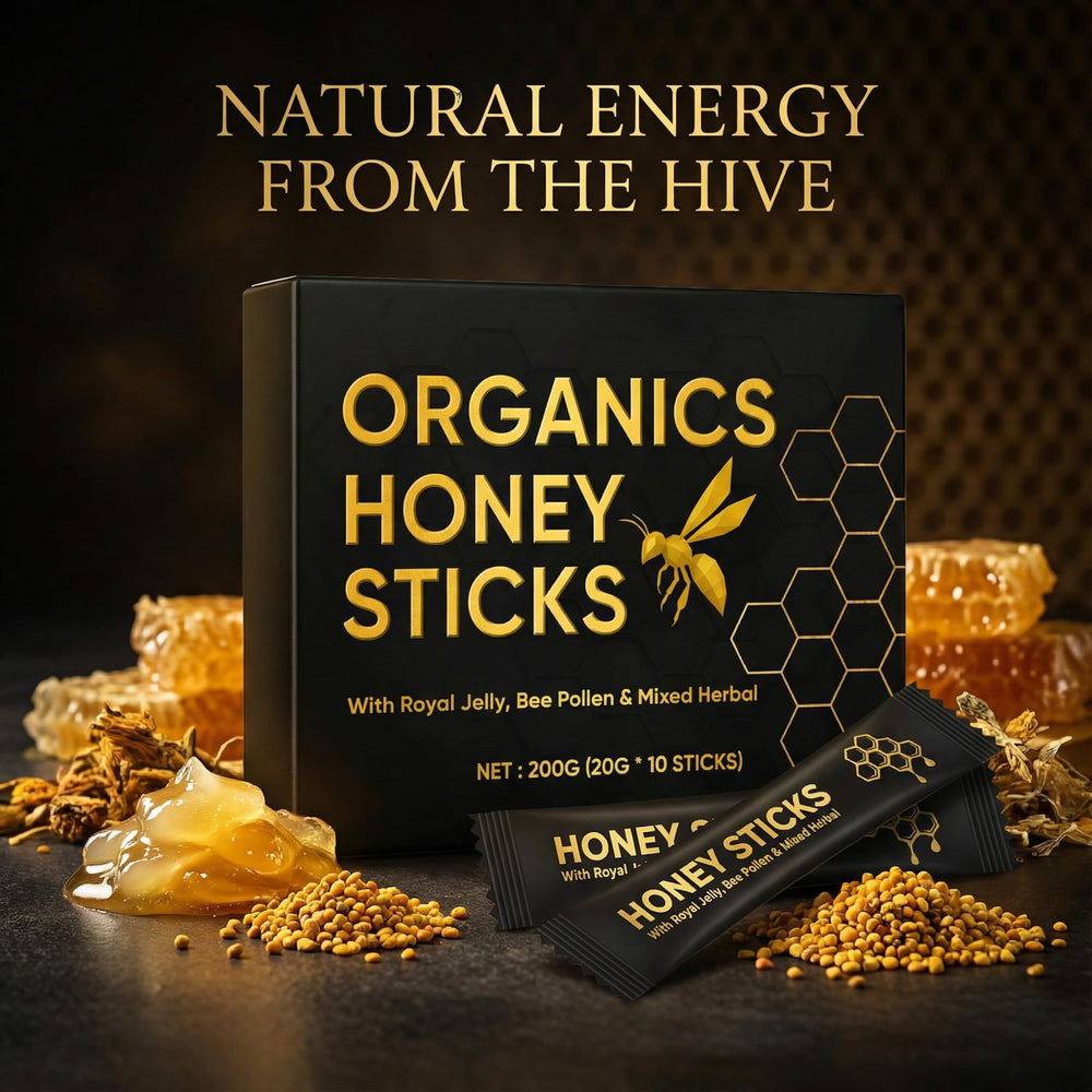 KBKTWOLT Organics Honey Sticks on-desk setup suggests daily ritual