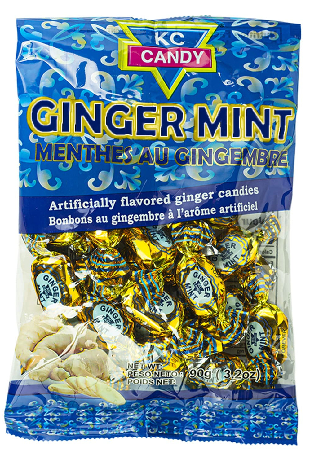 KC Candy Ginger Mints package for on-the-go refreshment
