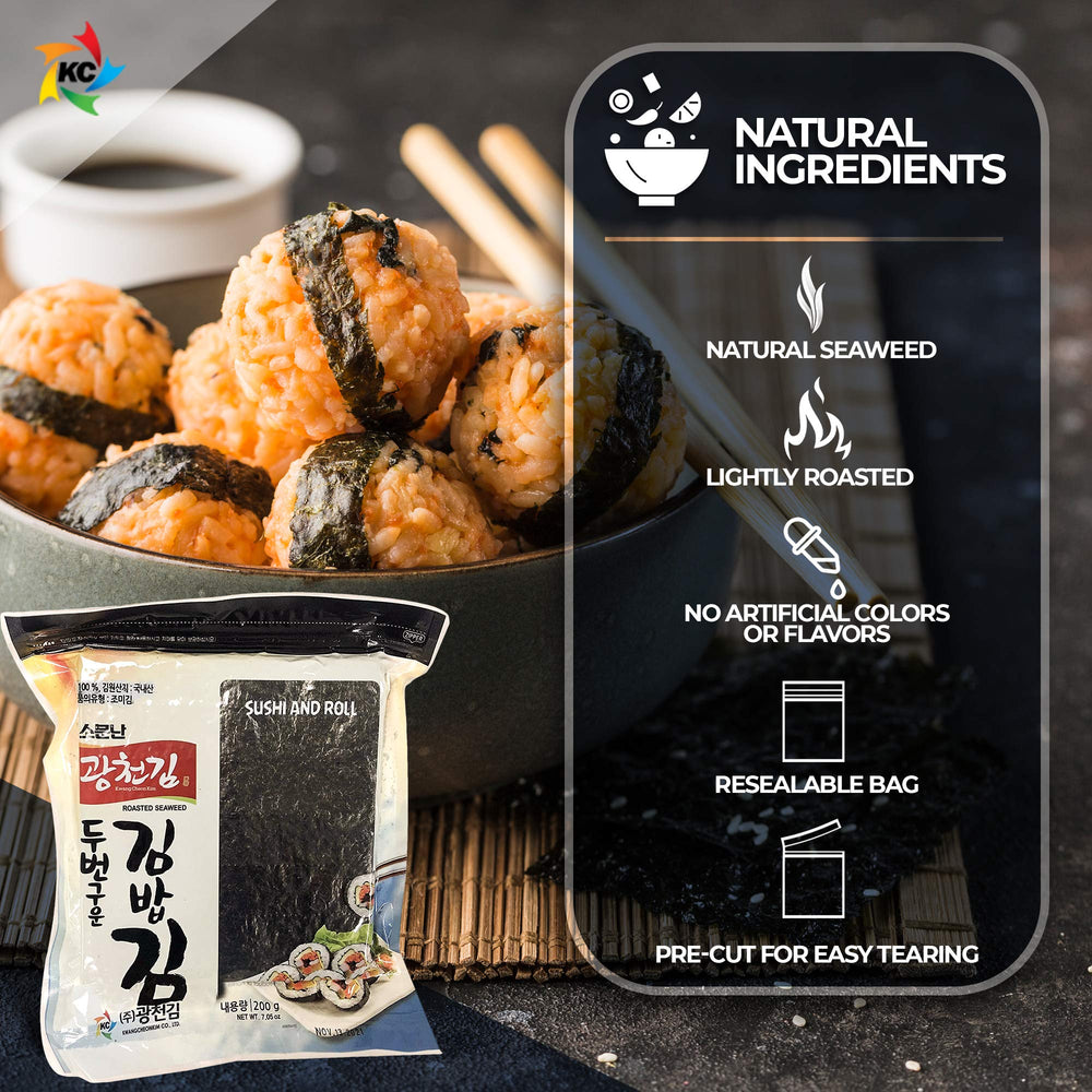 KC KWANGCHEONKIM bulk pack with moisture-seal keeps sheets crunchy.