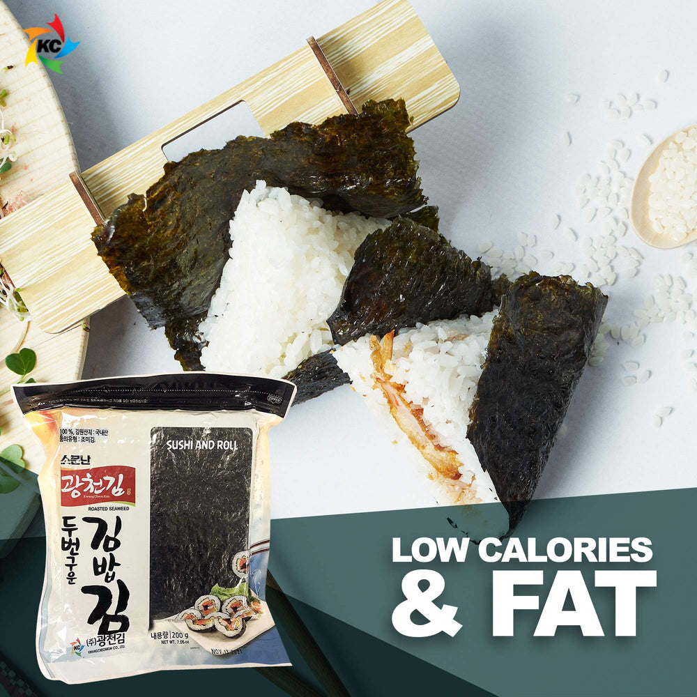 KC KWANGCHEONKIM vegan, gluten-free, non-GMO nori with no artificial additives.