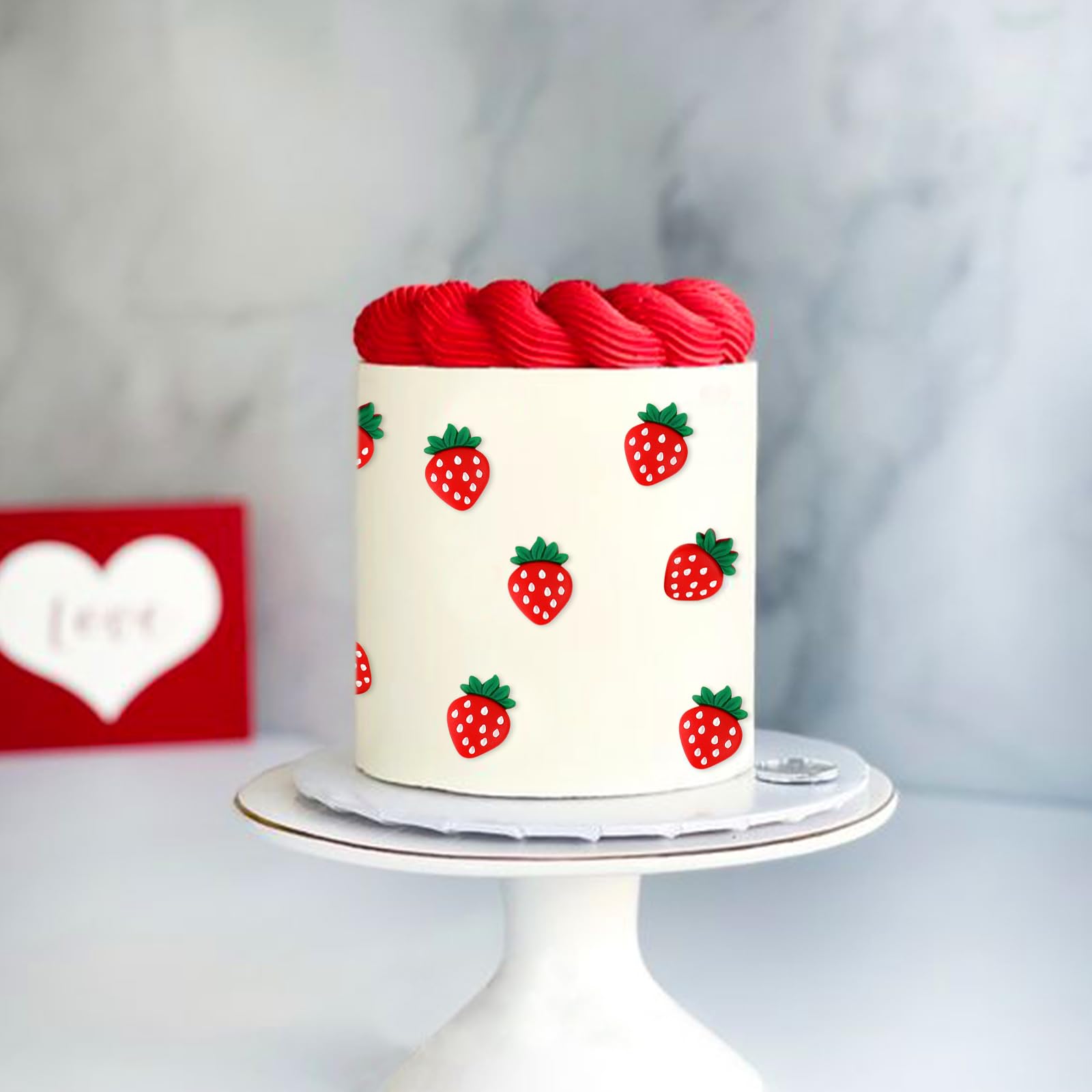 Keaziu strawberry cake toppers for baby showers and desserts