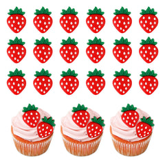 Keaziu strawberry cupcake toppers close-up for festive desserts